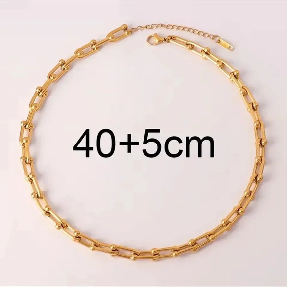 Hardware Graduated Link Gold STAINLESS STEEL Waterproof Necklace - Picture 6 of 16